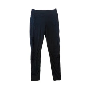 Women L Tall Athleta Delancey Moto Tight Legging Black Pants High Rise Sculptek - Picture 1 of 6