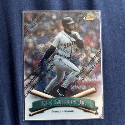 1997 Topps Finest Press Pass KEN GRIFFEY JR. #PP4 REFRACTOR Mariners UNPEELED - Image 1 of 2