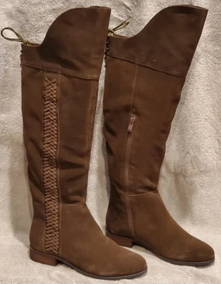 Sbicca Womens Spokane Khaki Dark Olive Suede Over the Knee Fashion Boots Size 8 - Image 1 of 4