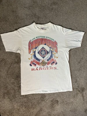 VINTAGE Texas Rangers Oneita T Shirt Size XL Western Champions 1996 Singlestitch - Image 1 of 4