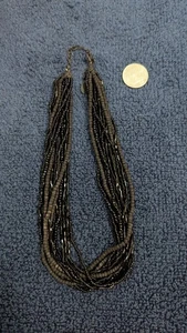Claire's 14 Strand Black Beaded Necklace 9 Inches - Picture 1 of 5