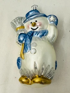 Retired Waterford Christmas Holiday Heirlooms Ornament Happy Snowman With Broom - Picture 1 of 5
