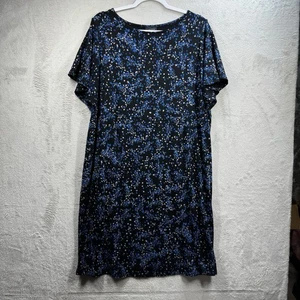 J Jill Wearever Collection Jersey Knit Dress Women’s XL Floral Office Stretch - Picture 1 of 8
