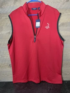 Adidas Pinehurst Performance Chaleco Para Hombres L Rojo 1/4 Cremallera Pullover Golf Nuevo con Etiquetas - Imagen 1 de 5