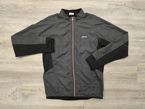 Asics Athletic Jacket Women Larg Black Gray Ultra Runner Full Zip Pocket Stretch - Afbeelding 1 van 19