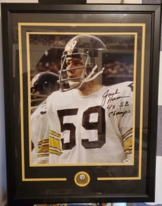 NICE Framed & Matted Autographed Steelers Jack Ham 16x20 Photo 4X SB Champs PSA - Picture 1 of 7