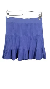Elle Mini Skirt Size Small Blue Trumpet Fit & Flare Textured Pleated Stretch - Picture 1 of 2