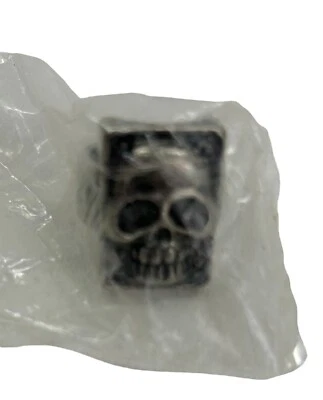 Anillo cabeza calavera gótica de acero inoxidable para hombre Pinkie Ping, cabeza de muerte Foto 1 de 4
