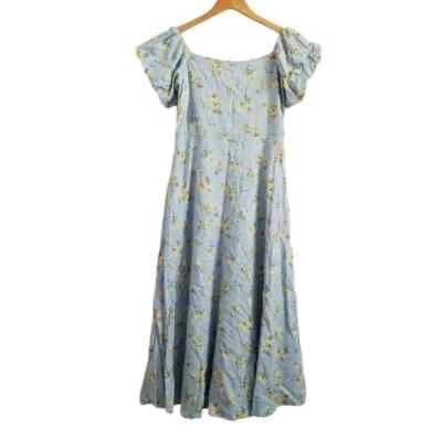 NWOT August Sky Floral Off Shoulder Midi Dress Size L - Image 1 of 4
