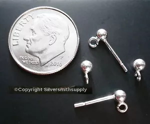 Sterling silver ball dangle earrings 3mm ball post earring 2 pr SSE012 - Picture 1 of 3