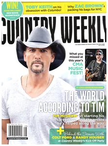 Country Weekly Magazine 7.9.2012 Tim McGraw Eric Church Colt Ford Randy Houser - Bild 1 von 3