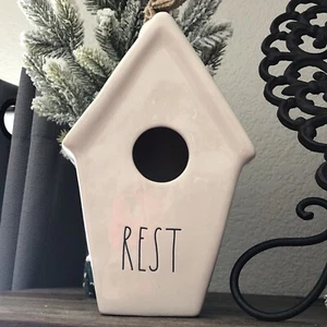 Rae Dunn Vogelhaus REST Vogelhaus Schrägdach Bauernhaus Deko von Magenta - Bild 1 von 3