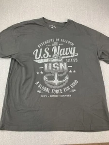 Black Ink 1776 Live Free Navy T-Shirt Uomo Taglia 2X Grigio Grande Fronte Grafica USA - Foto 1 di 16
