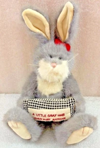 Boyds The Razz Bearies Dyin' N. Lyin' Bunny Rabbit plush "A little gray hair..." - Picture 1 of 3