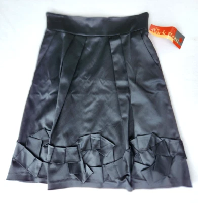 Cynthia Steffe The Black Room Women's Black Satin Skirt New Sz 4 - Image 1 of 4