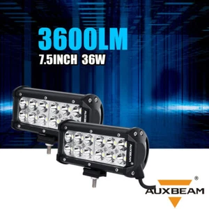 AUXBEAM Pair 7.5" Dual-Row Light Bar Pods LED 36W 3600lm Driving Spot Fog Light - Picture 1 of 12