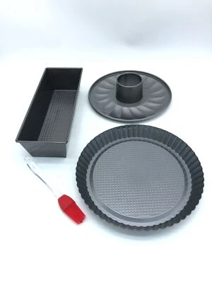 Relaxdays Backform Set, 26cm Springform, Kastenform, Obstbodenform, Pinsel - Bild 1 von 4