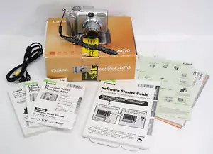 Canon PowerShot A610 Ai AF Digital Camera 5 MP 4x Zoom - Silver - Picture 1 of 5