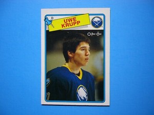 1988/89 O-PEE-CHEE NHL HOCKEY CARD #220 UWE KRUPP ROOKIE NM SHARP+ 88/89 OPC