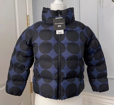 Chaqueta acolchada Uniqlo x Marimekko para niña ligera cálida azul Foto 1 de 4