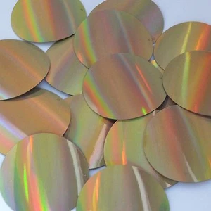 Sequin Round 2" Gold Lazersheen Reflective Metallic. Made in USA - Picture 1 of 1