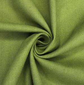 Linen Mix Fabric - Olive Green - Plain Linen Craft Dress Fabric Material Metre - Picture 1 of 5