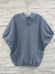 Chalet et Ceci Azul Algodón Poli Elástico Tejido Funky Bolsillos con Capucha Relajado Top S - Imagen 1 de 5