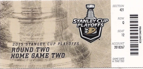 2015 ANAHEIM DUCKS VS CALGARY FLAMES PLAYOFFS GAME #2 TICKET STUB Cover