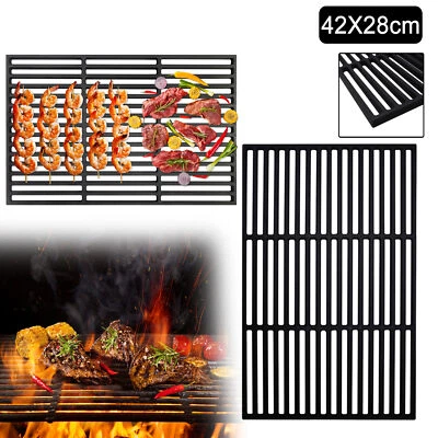 2x Set Grillrost Gusseisen 42x28cm Massiv Grillgitter Emailliert Zubehör für BBQ - Bild 1 von 4