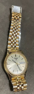 Vintage Pulsar Quartz Day-Date Men's Watch - Gold & Silver Tone - Model Y148-601 - Picture 1 of 5