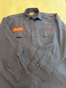 Vintage Atlantic Motor Oil Gas Station Attendant Uniform Shirt Kens Garage