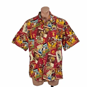 Camisa Hawaiana Reyn Spooner Para Hombre XL Roja USC Troyanos Universitarios Fútbol De Colección - Imagen 1 de 8