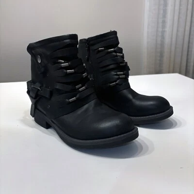 Coolway Baru Women's Black Leather Ankle Boots Moto Y2K Goth Grunge US Size 7 - Image 1 of 4