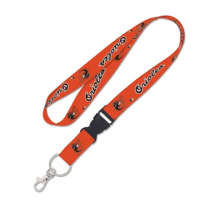 BALTIMORE ORIOLES KEYCHAIN LANYARD DETACHABLE BUCKLE 1" WIDTH 22" LONG - Image 1 of 1