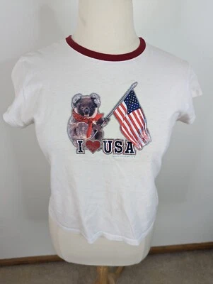 Camiseta De Colección Koala Bear I Love EE. UU. PARA MUJER XL Estilo Ranger S2S Top Corto Foto 1 de 4
