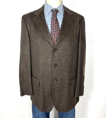 Ermenegildo Zegna Abrigo Deportivo Chaqueta Lana Angora Cuero Parche Caza 40R Bonito. Foto 1 de 4