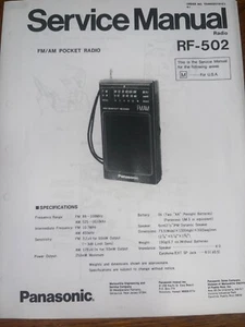 Panasonic RF-502 Servicehandbuch Radio Fotokopie - Bild 1 von 3