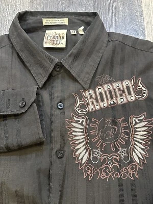 Camisa De Colección Franky Max Para Hombre Talla XL Negra Vaquera Oeste Texas Rodeo Manga Larga Foto 1 de 4