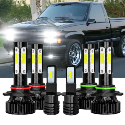For GMC C1500 1988-1998 6x Combo 6000K LED Hi/Lo Beam Headlight Fog Light Bulbs - Image 1 of 4