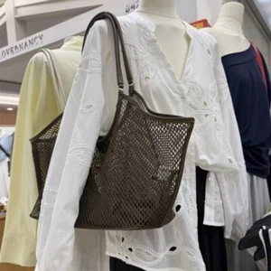 PU-Leder Mesh-Strand tasche Shopper Handtasche Geräumige Cluth Tasche - Picture 1 of 9