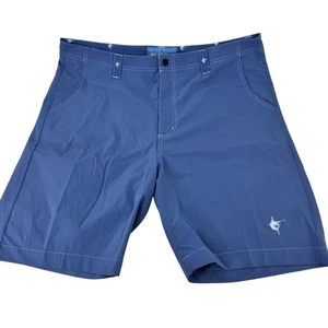 White Water Mens Blue Marlin Embroidered Athletic Shorts Size 38 - Picture 1 of 9