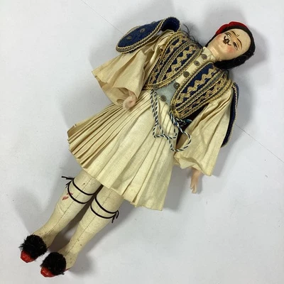 Muñeca Bailarina Griega Masculina Vintage Disfraz Tradicional 12.5" Foto 1 de 4