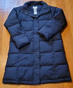 L.L. Bean Ultracaldo Parka Lungo 3/4 Piumino Cappotto Nero Downtek NO CAPPUCCIO S Petite - Foto 1 di 14