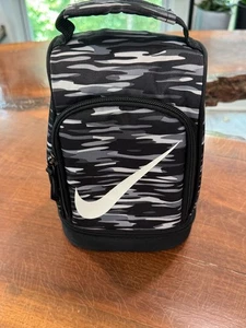 Nike Fuel Pack Lunch Bag Camo Black Gray Swoosh Insulated Cooler Box Tote - Picture 1 of 10