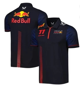 Red Bull Racing F1 Mens XL 2023 Sergio "Checo" Perez Team Polo Shirt- Navy - Picture 1 of 3