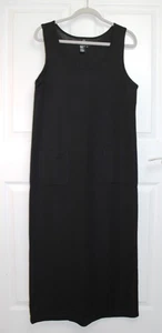 VTG Carole Little Black Wool Blend Sleeveless Sweater Dress Full Length Size LG - Picture 1 of 4