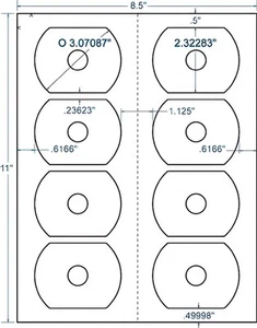 Compulabel 312682 Business Card CD Labels (100 White Sheets 800 CD Labels) - Picture 1 of 1