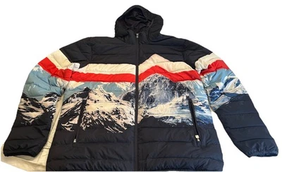 FILA горы с капюшоном пуховик куртка мужская 3 X большой винтажный 2000-х реальный вниз - Изображение 1 из 4