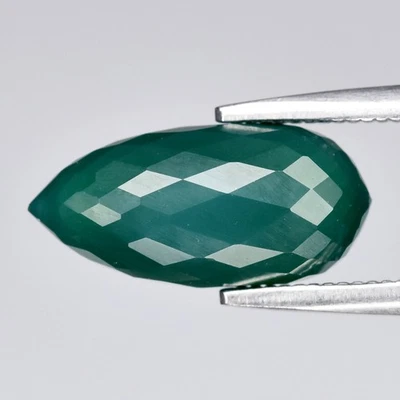 💎 2.34ct 11.8x5.7mm Briolette Calcedonia Verde Natural - Piedra Preciosa África Foto 1 de 4