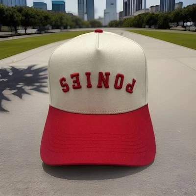 SMU Mustangs Hat "Upside Down" Spellout Logo Performance Snapback Cap H90 - Image 1 of 4